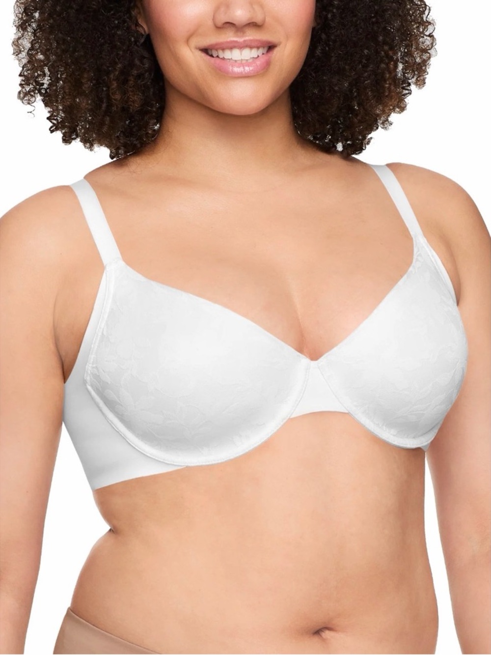 💜Warners Blissful Benefits Side and Underarm Smoothing Lace Unlined Bra Size:34B
